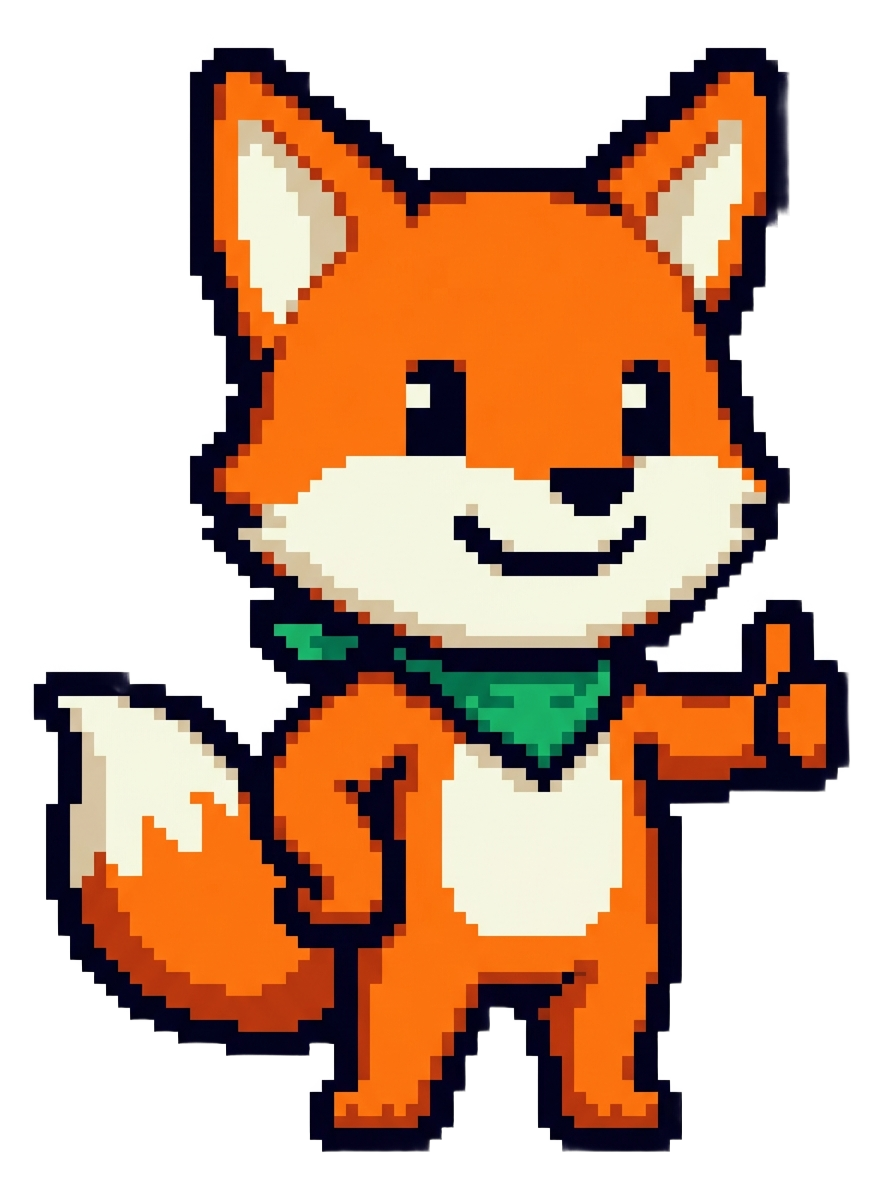 Scoutly the fox giving a thumbs up